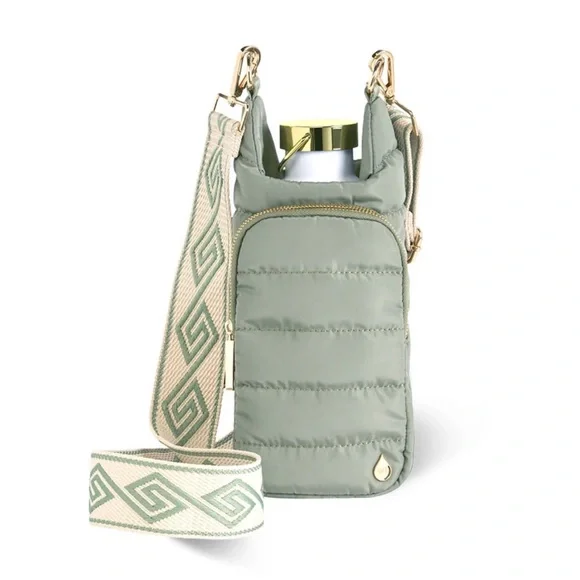 Wanderfull Quilted Sage Crossbody Convertible Hydrobag Waterbottle Purse NWT - Picture 1 of 16